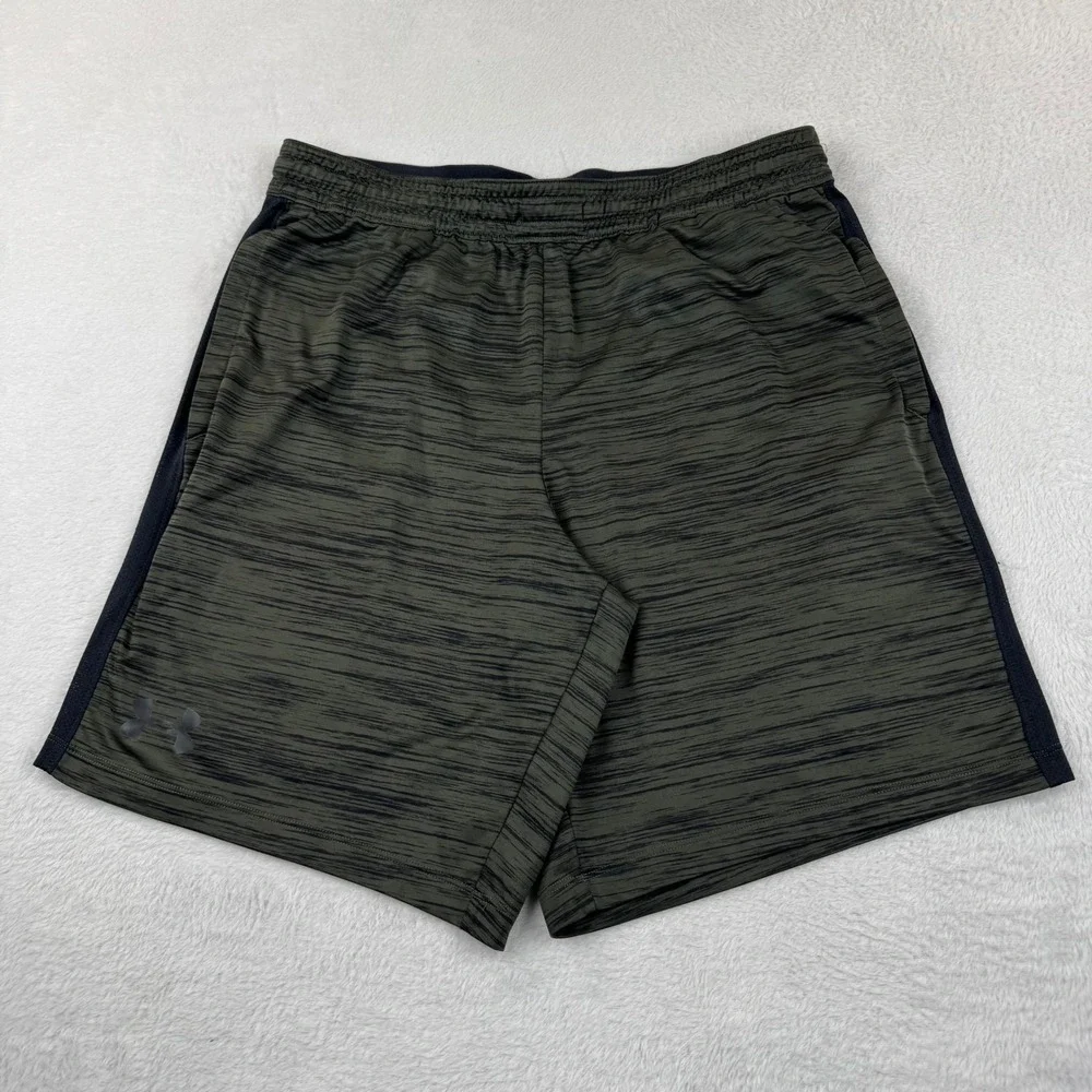 Under Armour Athletic Shorts Mens Large Green Space Dye HeatGear 8.5 Inseam